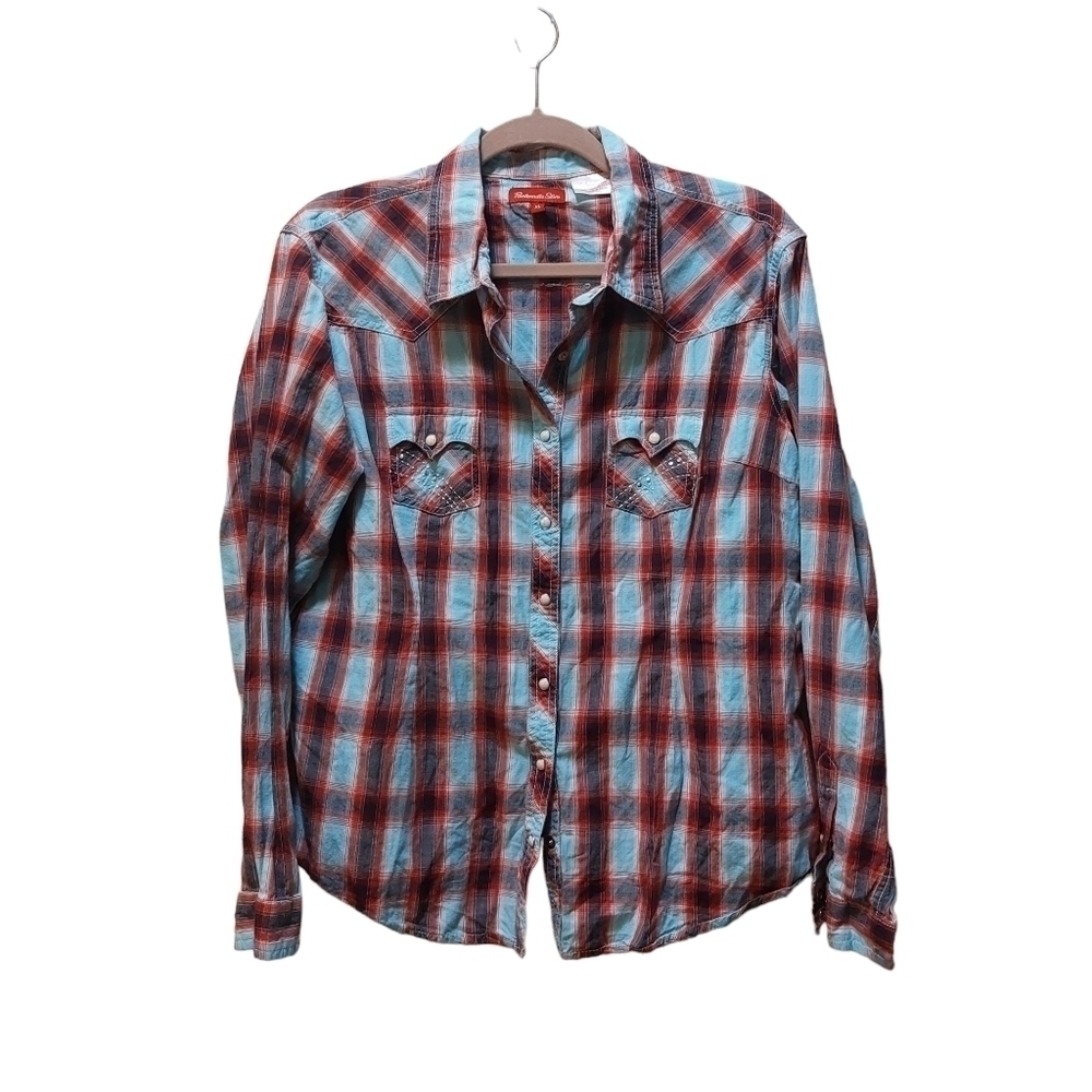 Panhandle Slim Ladies Western Long Sleeve Button Front Top- size XL